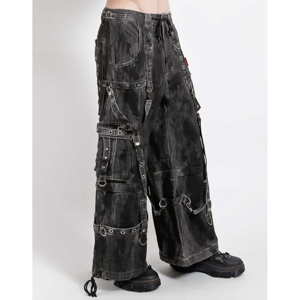 Tripp NYC - Denim Strap Black Ink Wash Weite Hose - Schwarz